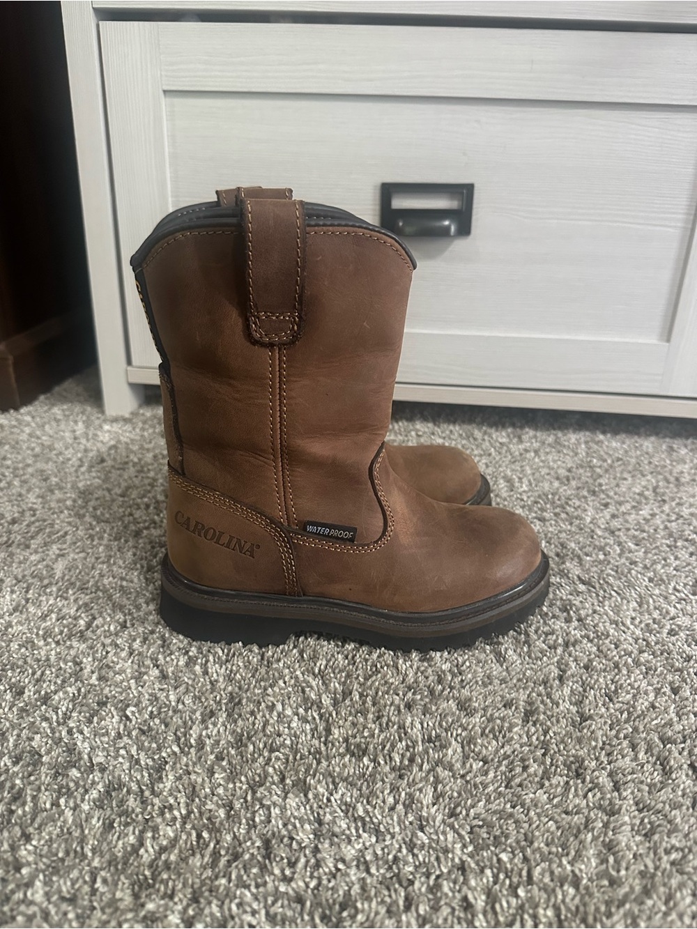 Carolina Kids Brown Waterproof Pull-On Work Boots